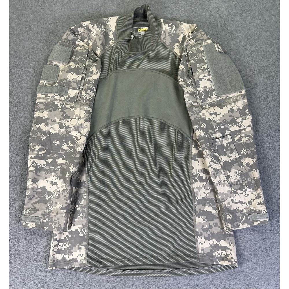 Massif Shirt Mens Large‎ Green Camo Army Combat Padded Elbow Hook Loop Tactical